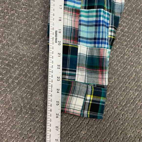 Cape Madras Shirt Men's Large Patchwork Long Sleeve Button Up Down Front - Picture 11 of 11